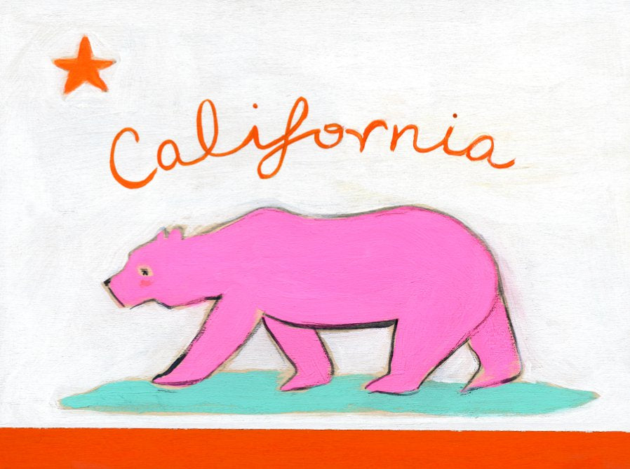 california bear pink | canvas reproduction